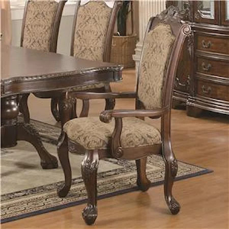 Cushion Seat And Back Rolled Arm Dining Chair